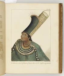 Illustration från A journal of a voyage to the South Seas: in His Majestys ship, the Endeavour, 1794 (handkolorerad gravyr)
